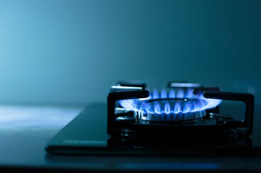 FLames of gas stove (shallow DOF)