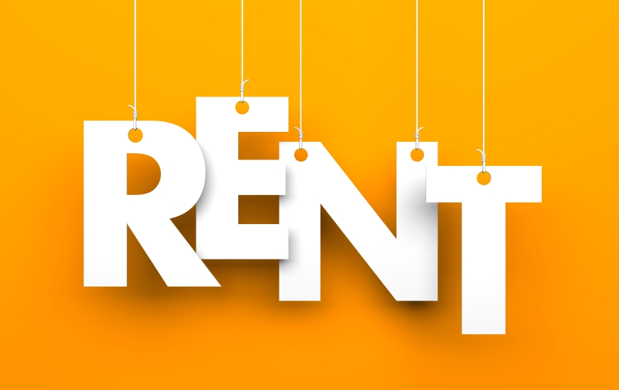 Rent. Text on the string