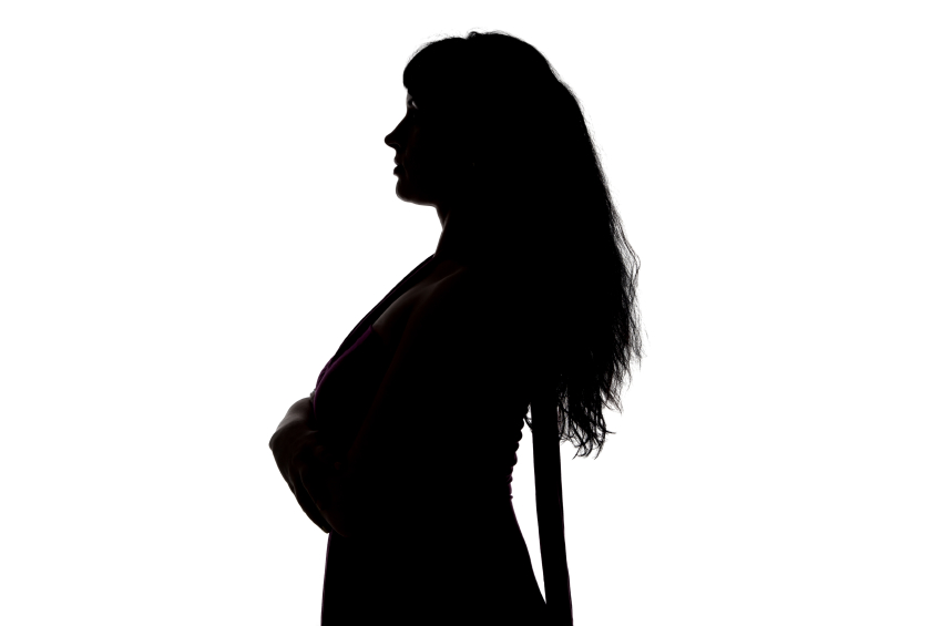 Image of curvy woman’s silhouette in profile